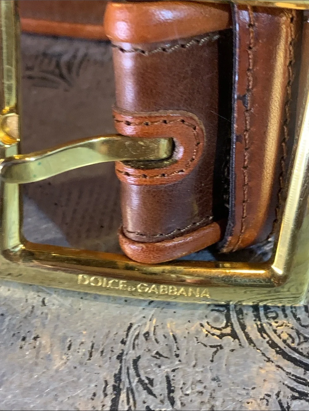 Dolce & Gabbana Patchwork Leather Belt Size 54 Made in Italy